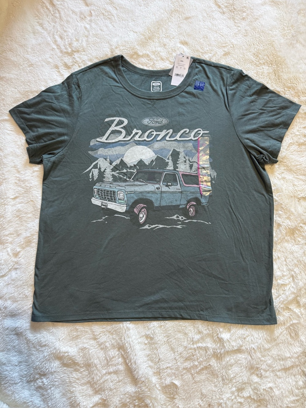 NWT Women’s Ford Bronco Vintage Graphic T-Shirt XXL Dark Green Licensed Off-Road
